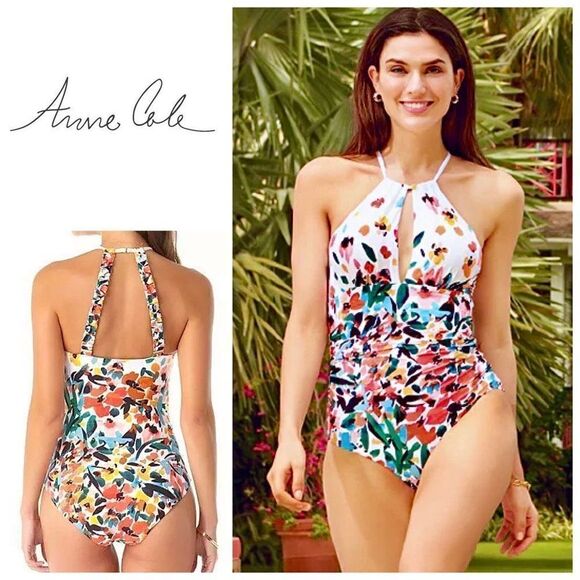 New. Anne Cole floral swimsuit. Size 16. Retails $119 - Picture 14 of 15